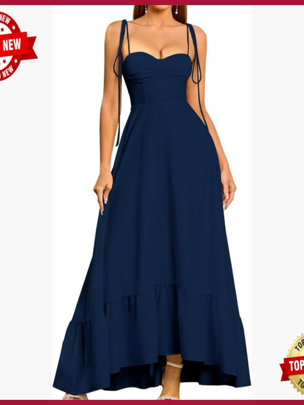 Maxi Dress Spaghetti Strap Sweetheart Neck A-Line Formal Wedding Guest